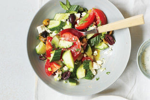 Authentic Greek Village Salad with Ana’s Estate Extra Virgin Olive Oil