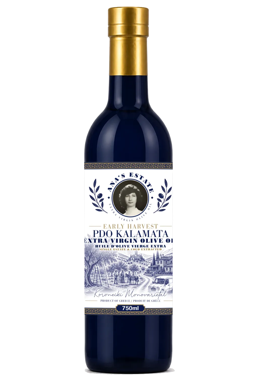 Ana’s Estate 750 millilitre Extra Virgin Olive Oil bottle
