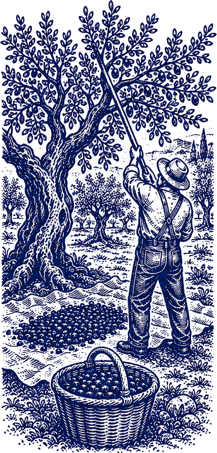 Early harvest of Koroneiki olives in the Ana’s Estate grove
