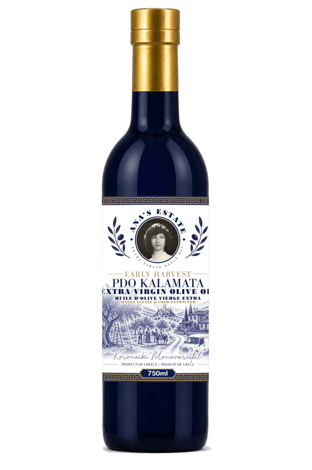 Ana’s Estate 750 millilitre Extra Virgin Olive Oil bottle